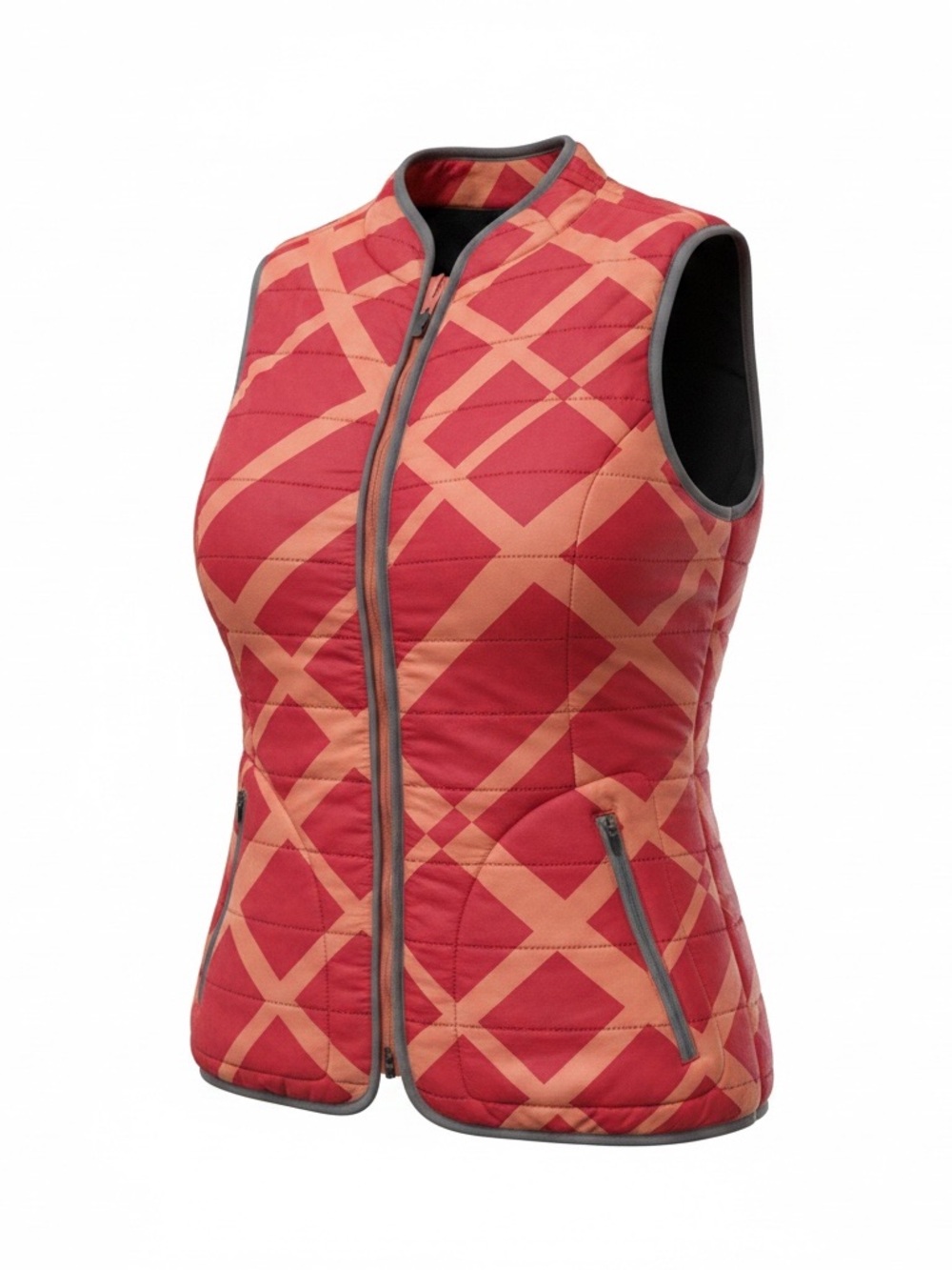Nike Quilted Sleeveless Vest in Red and Orange